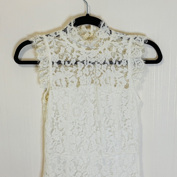 Anthropologie STORIA White Lace Learn to Love Bridal Party Rehearsal SZ Small - Picture 6 of 12